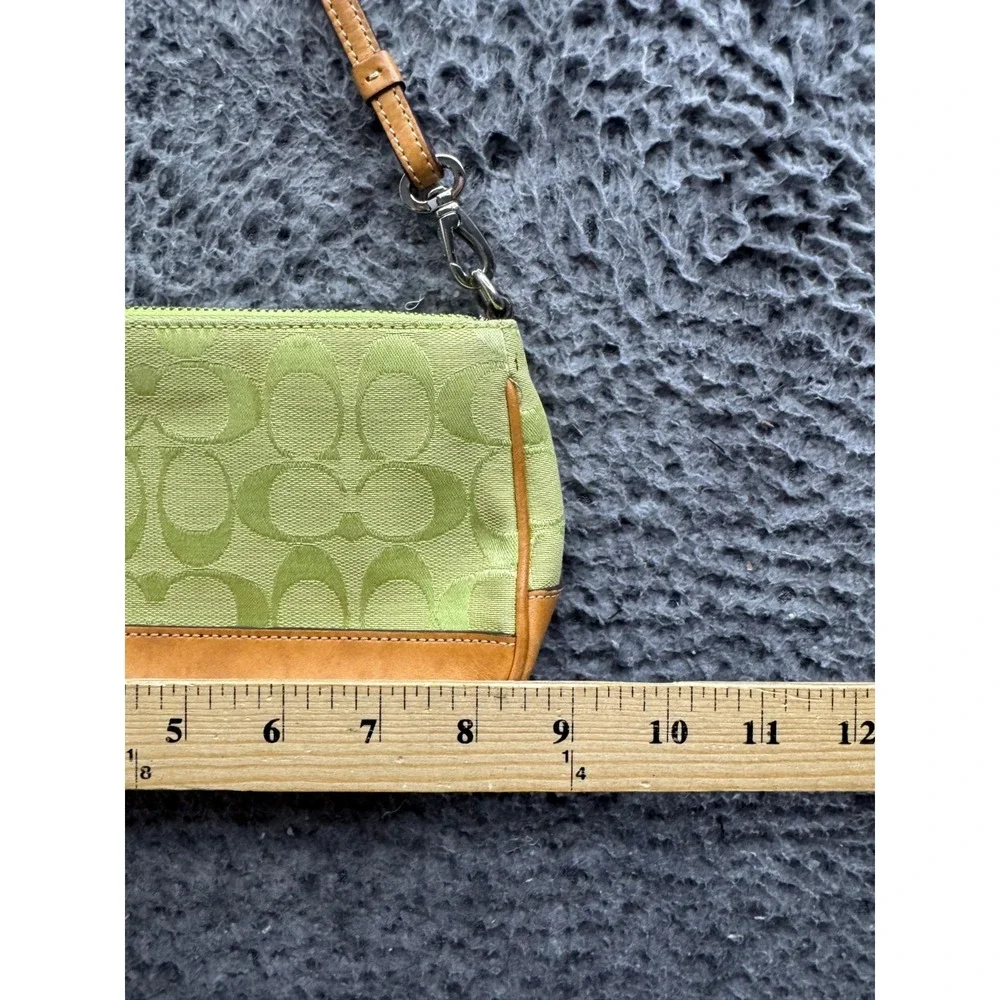 Vintage Coach Womens Signature Monogram Demi Shoulder Bag Lime Green 6094